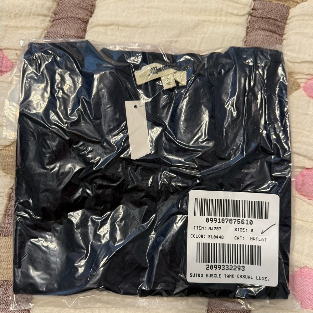 Madewell Sutro Side Cinch Muscle Tank Tee Shirt NWT S Midnight Navy - Picture 10 of 11